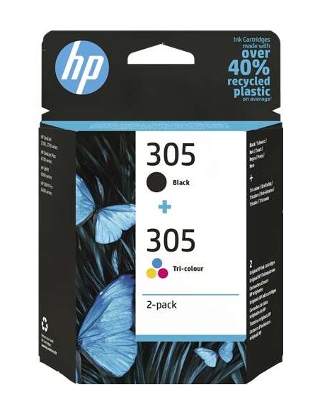 HP 305 Preto + Cor Pacote de 2 Cartuchos de Tinta Originais - 6ZD17AE
