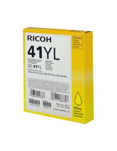 Ricoh GC41YL Amarelo Cartucho de Gel Original - 405768