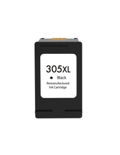 HP 305XL Cartucho de Tinta Preto Remanufaturado - Mostra Nível de Tinta - Substitui 3YM62AE/3YM61AE