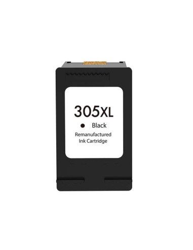 HP 305XL Cartucho de Tinta Preto Remanufaturado - Mostra Nível de Tinta - Substitui 3YM62AE/3YM61AE
