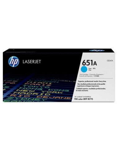 HP CE341A Ciano Cartucho de Toner Original - 651A