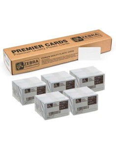 Zebra Pacote de 500 Cartões de PVC Originais Imprimíveis Brancos - Formato CR-80 86x54mm - 104523-111