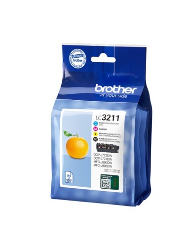 Brother LC3211 Conjunto de 4 Cartuchos de Tinta Originais - LC3211VAL