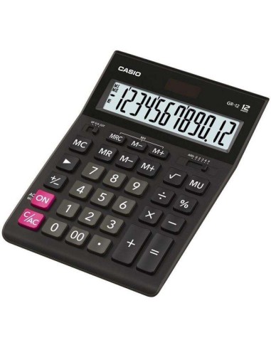 Calculadora de Mesa Casio GR-12C de 12 Dígitos - Tela Extra Grande - Símbolos de Comando de Função - Alimentação Solar e Pilhas