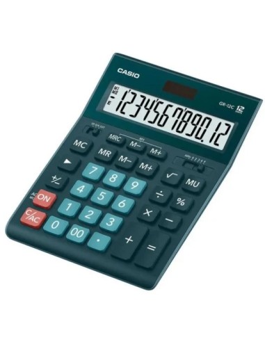 Casio GR-12C Calculadora de Mesa de 12 Dígitos - Ecrã Extra Grande - Símbolos de Comando de Função - Alimentação Solar e a Pilh