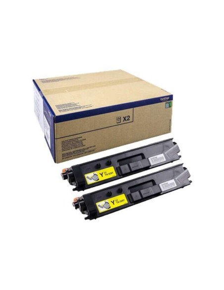 Brother TN329 Amarelo Pacote de 2 Cartuchos de Toner Originais - TN329YTWIN
