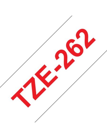 Brother TZe262 Fita Laminada Genérica de Etiquetas - Texto vermelho sobre fundo branco - Largura 36mm x 8 metros