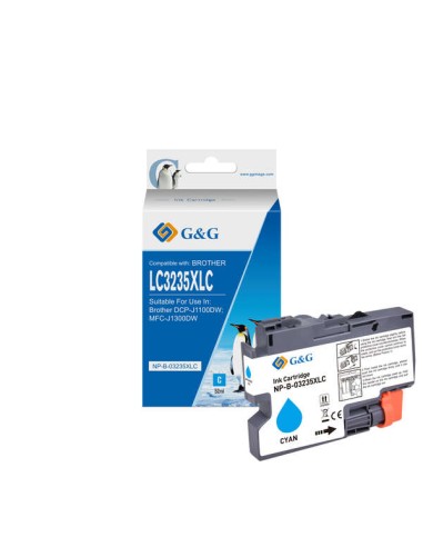 G&G Brother LC3235XL/LC3233 Cyan Cartucho de Tinta Genérico - Substitui LC3235XLC/LC3233C