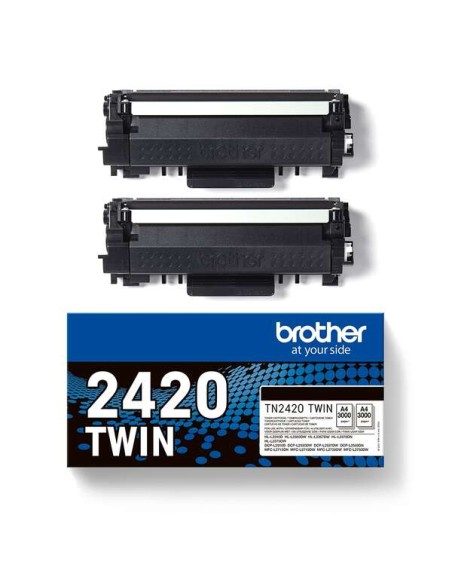 Brother TN2420 Preto Pack de 2 Cartuchos de Toner Originais - TN2420TWIN