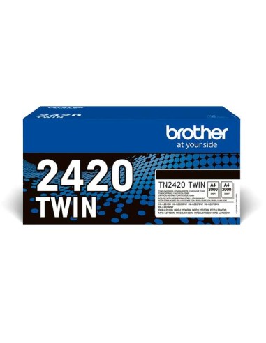 Brother TN2420 Preto Pack de 2 Cartuchos de Toner Originais - TN2420TWIN