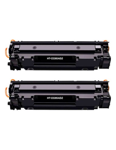 Pacote de 2 Cartuchos de Toner Genéricos HP CE285A/CE278A/CB435A/CB436A Preto - Substitui 85A/78A/35A/36A