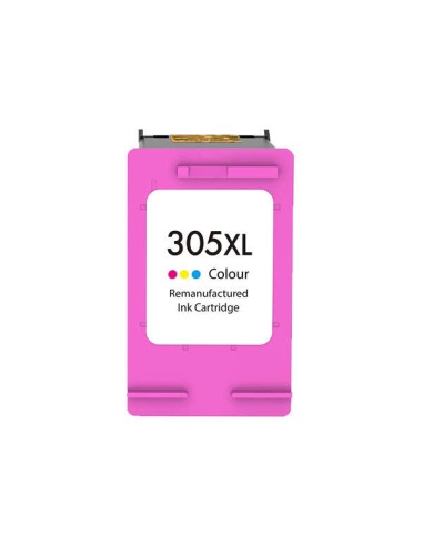 Cartucho de Tinta Remanufaturado HP 305XL Color - Mostra Nível de Tinta - Substitui 3YM63AE/3YM60AE