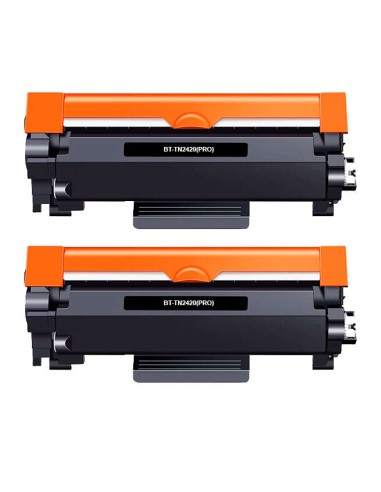 Brother TN2420/TN2410 Preto Pack de 2 Cartuchos de Toner Genéricos