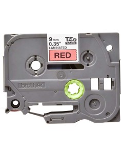 Brother TZe421 Fita Laminada Original de Etiquetas - Texto preto sobre fundo vermelho - Largura 9mm x 8 metros