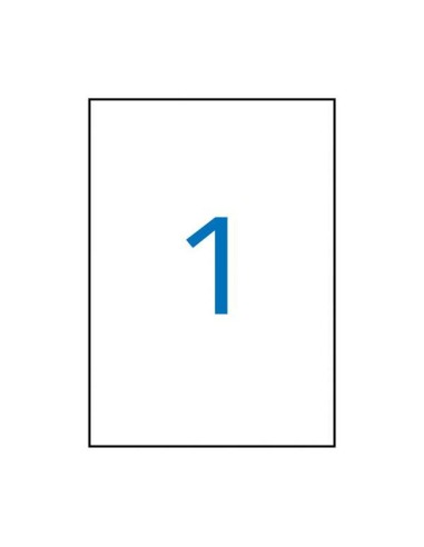 Apli Pack de 20 Etiquetas de Poliéster Brancas 210 x 297 mm - Adesivo Permanente - Cantos Retos - Resistentes ao Tempo