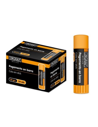 Ingraf Cola em Bastão Adesivo Sólido 20g - Sem Solventes - Fácil Aplicação - Ideal para Escritório, Casa e Escola - Cor Transpa