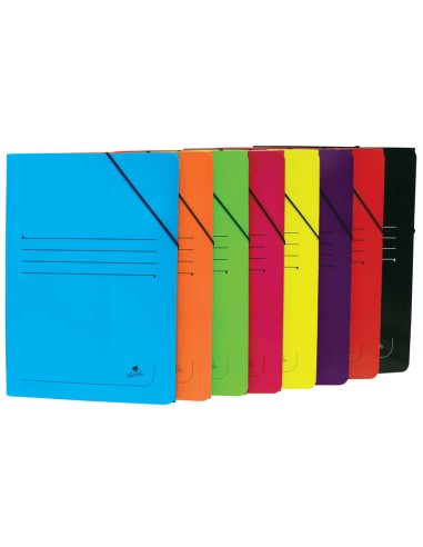 Mariola Pasta de Cartão Plastificado Folio 500g/m² - Medidas 34x25cm - Fecho com Elástico - Cores Sortidas