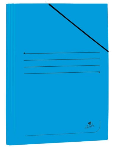 Mariola Pasta de Cartão Plastificado Folio 500g/m2 - Medidas 34x25cm - Fecho com Elástico - Cor Azul