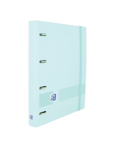 Oxford Live & Go A4+ Polyfoam Europeanbinder - Lombada de 45mm - Argolas de 4Dx35mm - Inclui Recarga 5x5 - Cor Azul Pastel