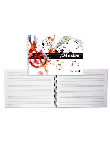 Caderno de Música Golden com 20 Folhas - Interlinear de 3mm - Papel de 100g