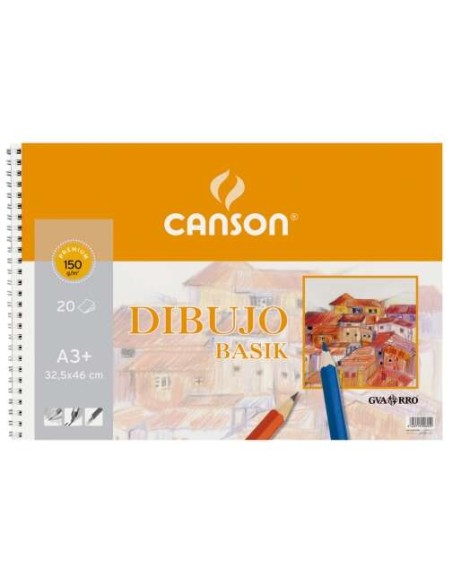 Canson Basik Bloco de Desenho de 20 Folhas A3 150g - Medidas 32,5x46cm - Cor Branca