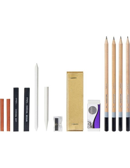 Daler Rowney Simply Conjunto de 13 Peças para Desenhar e Esboçar - Ideal para Artistas Iniciantes