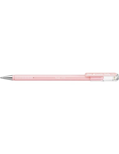 Pentel Hybrid Milky Caneta Esferográfica - Ponta Fina 0.8mm - Traço 0.4mm - Tinta de Gel Opaca - Cor Rosa Pastel