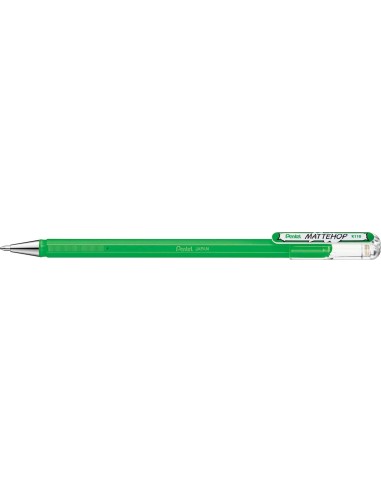 Pentel Mattehop Esferográfica - Ponta 1mm - Traço 0.5mm - Tinta Gel Opaca - Fabricada com 55% de Materiais Reciclados - Cor Ver