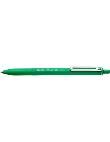 Pentel iZee Caneta Esferográfica Retrátil - Ponta 0.7mm - Traço 0.35mm - Clipe de Metal - Cor Verde