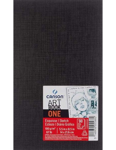Canson Sketch One Fino Caderno de Desenho com 98 Folhas 100g 14x21.6cm - Cor Branca