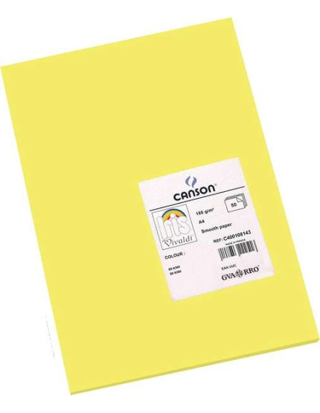 Canson Guarro Pacote de 50 Cartolinas Iris A4 de 185g - 21x29,7cm - Cor Kiwi
