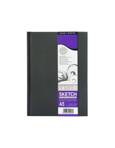 Daler Rowney Simply Caderno de Desenho Costurado A5 54 Folhas 100g/m² - Capa Dura - Cor Branca