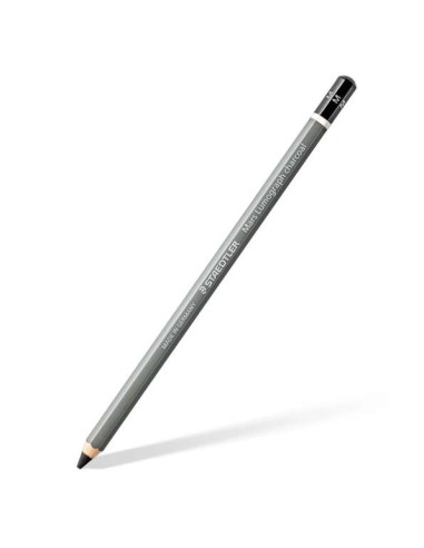 Staedtler Mars Lumograph Carvão 100C Pack de 3 Lápis de Grafite + Esfuminho - Alta Proporção de Carbono e Carvão - Graduações S
