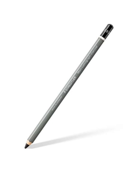 Staedtler Mars Lumograph Carvão 100C Pack de 3 Lápis de Grafite + Esfuminho - Alta Proporção de Carbono e Carvão - Graduações S