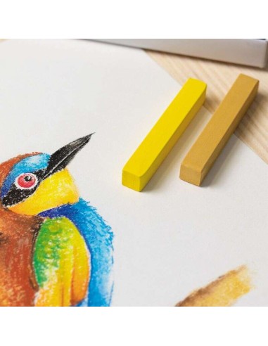 Milan Art Pack de 12 Pastéis Macios - Cores Intensas e Brilhantes - Resistentes à Luz - Misturáveis - Cores Sortidas