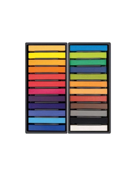 Milan Art Pack de 24 Pastéis Suaves - Cores Intensas e Brilhantes - Resistentes à Luz - Misturáveis - Cores Sortidas