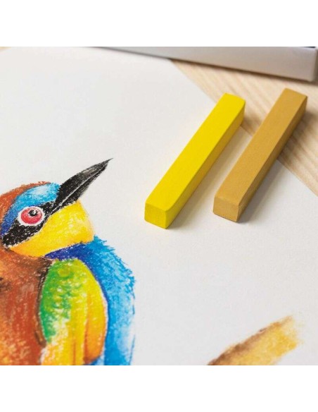 Milan Art Pack de 24 Pastéis Suaves - Cores Intensas e Brilhantes - Resistentes à Luz - Misturáveis - Cores Sortidas