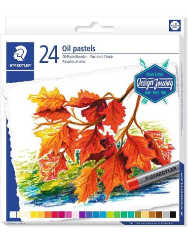 Staedtler Pastéis a Óleo 2420 Pack de 24 Ceras Macias - Resistência à Quebra - Extremamente Brilhantes - Cores Sortidas