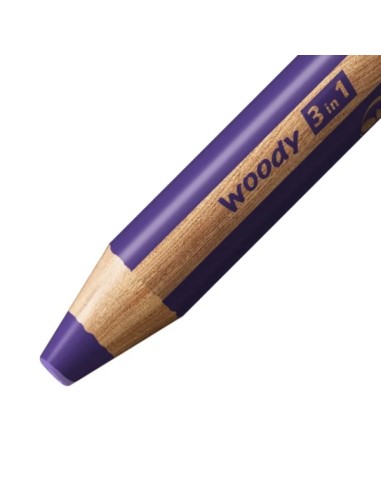 Stabilo Woody 3 em 1 Arty Pack de 10 Lápis de Cor + Apontador - Lápis de Cor, Cera e Aquarela, Tudo em Um - Mina XXL 10mm - Cor