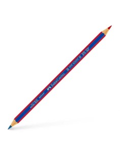Faber-Castell Janus 2160 Lápis Fino Bicolor Hexagonal - Ecológico - Resistente à Quebra - Cor Vermelho/Azul