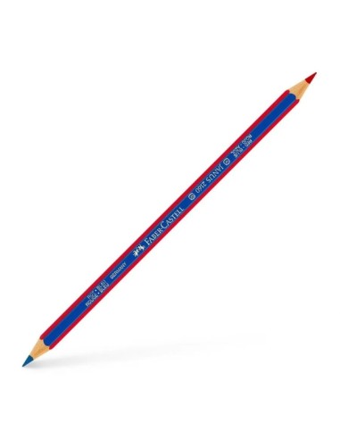 Faber-Castell Janus 2160 Lápis Fino Bicolor Hexagonal - Ecológico - Resistente à Quebra - Cor Vermelho/Azul