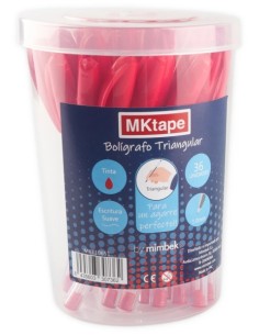 MKtape Pack de 36 Canetas Esferográficas Triangulares - Ponta Redonda de 1.0mm - Escrita Suave - Cor Vermelha 2