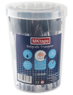 MKtape Pacote de 36 Canetas Esferográficas Triangulares - Ponta Redonda de 1,0mm - Escrita Suave - Cor Preta 2