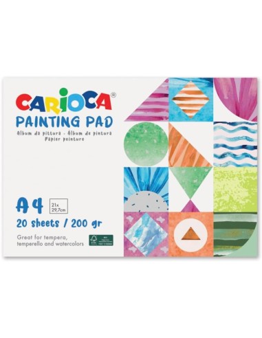 Conjunto de Pintura Carioca Pack com 12 Aquarelas, 6 Têmperas e 6 Têmperas Sólidas + Bloco com 20 Folhas A4 - Cores Sortidas