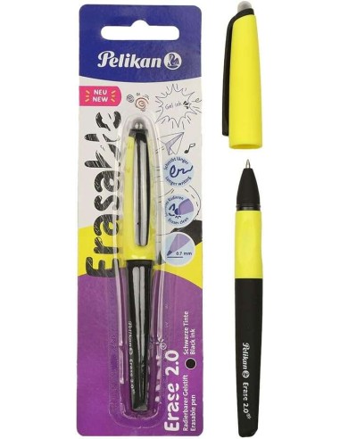 Pelikan Roller Erase 2.0 Caneta - Pega Ergonômica Antifadiga - Longa Duração da Tinta - Corpo da Mesma Cor da Escrita - Cor Pre
