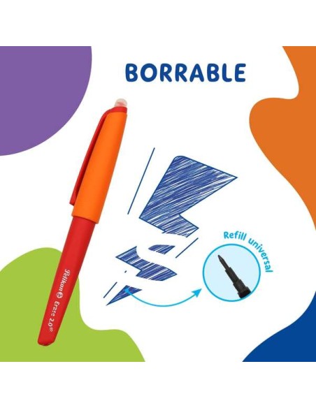 Pelikan Roller Erase 2.0 Caneta Traço 0.7mm - Pega Ergonômica - Longa Duração da Tinta - Design Fresco e Divertido - Cor Vermel