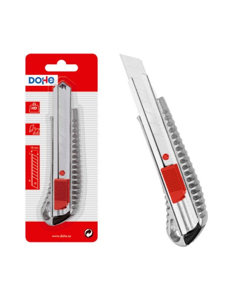 Cortador de Aço Inoxidável Dohe - Lâminas Destacáveis de Aço - Sistema de Bloqueio de Lâmina - Blister Individual