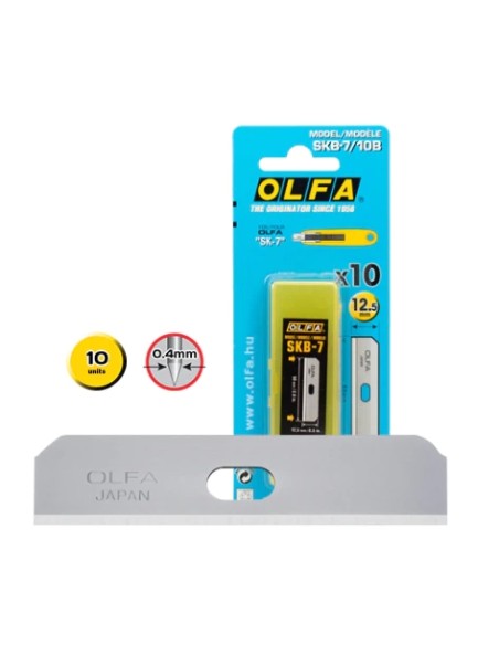 Olfa Pack de 10 Lâminas de Reposição para Cortadores Olfa SK-7 - Aço Inoxidável