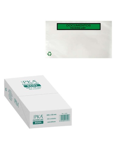 Caixa de 250 envelopes autoadesivos ecológicos - Lista de embalagem especial para envios