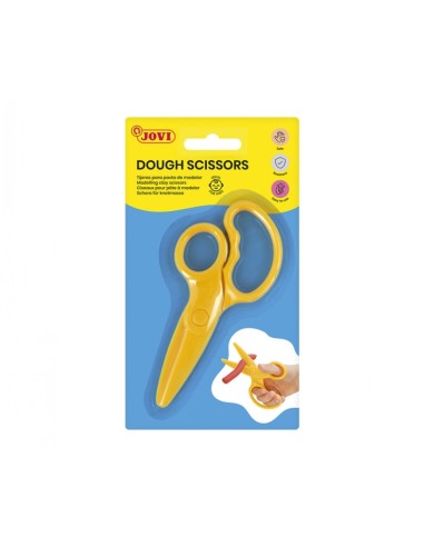 Tesoura para Massa de Modelar Jovi Dough - Uso Infantil - Também Corta Papel - Cor Amarela